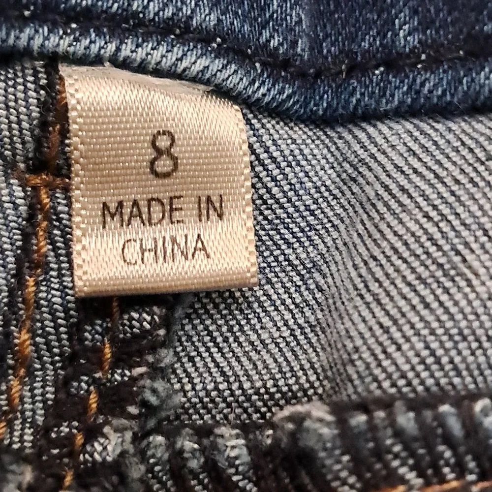 Seven 7  Women's Size 8 Tummyless Skinny Straight Blue Jeans